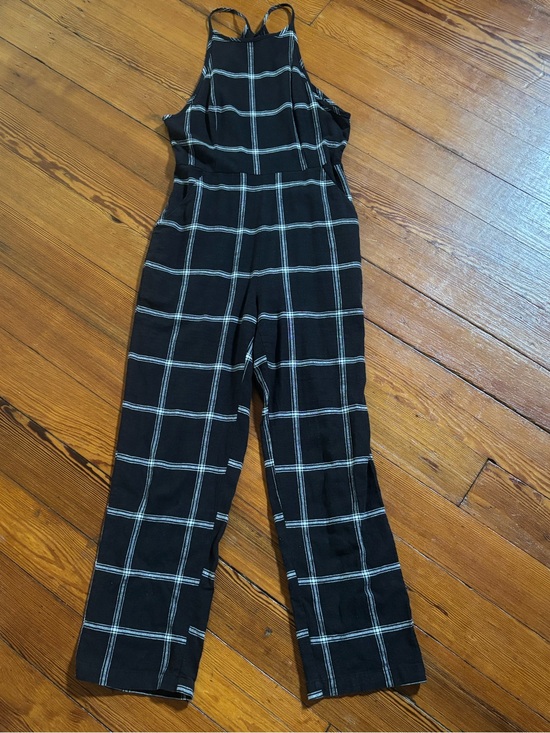 Urban Outfitters Pants - Urban Outfitters Black Jumpsuit with White Windowpane Check